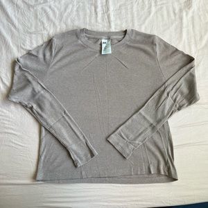 beige melange pajama long sleeve shirt